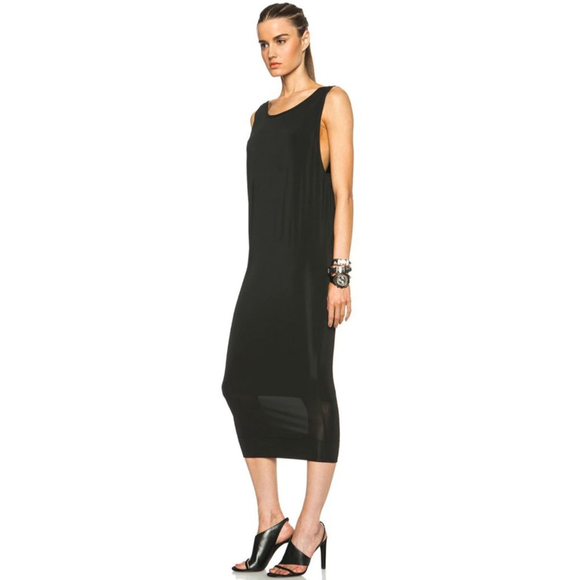 HELMUT LANG Faint Black Sleeveless Midi Dress S - Picture 3 of 12